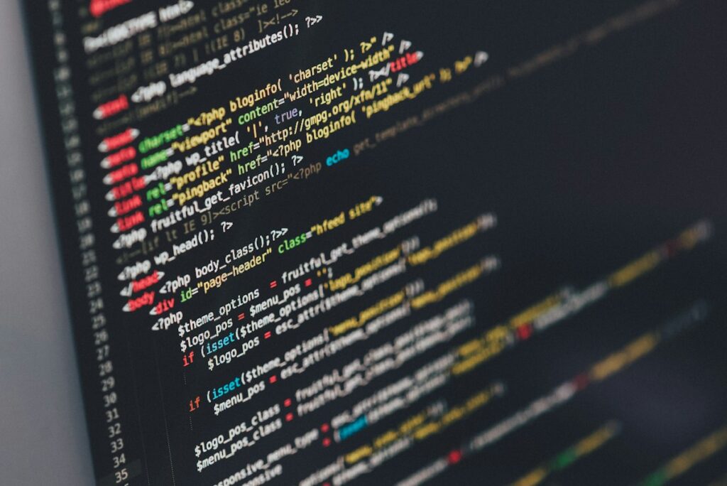 Programkod på en datorskärm