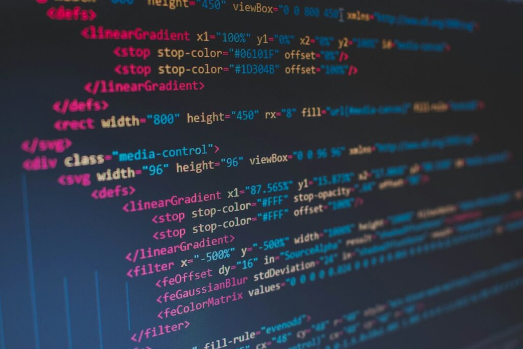 Programkod på en datorskärm